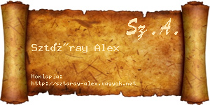 Sztáray Alex névjegykártya